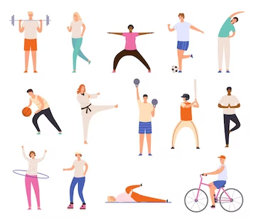 Avatars with various exercises